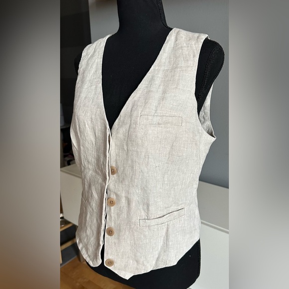 Madewell Single Breasted Linen Vest - Picture 6 of 9